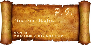 Pinczker Ibolya névjegykártya